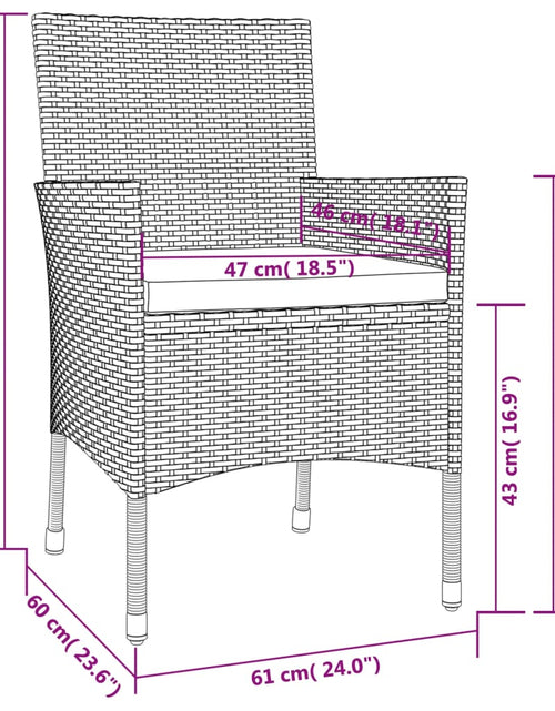 Încărcați imaginea în vizualizatorul Galerie, Set mobilier de grădină cu perne, 9 piese, negru, poliratan
