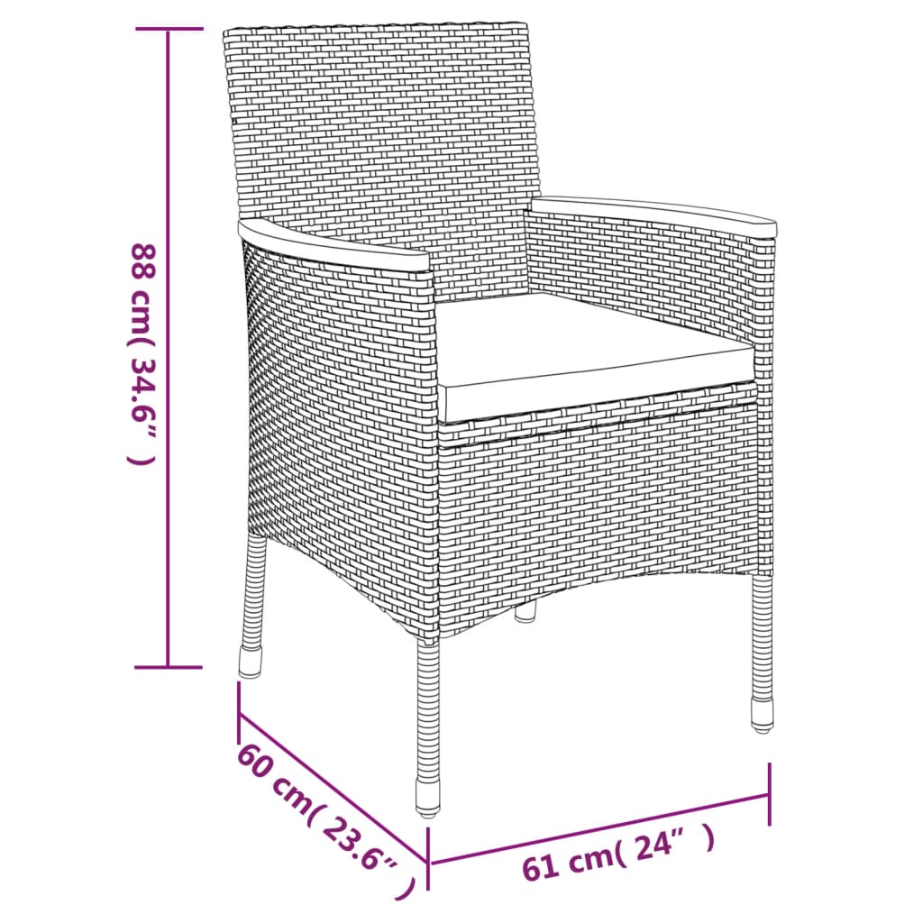 Set mobilier de grădină cu perne, 7 piese, gri, poliratan