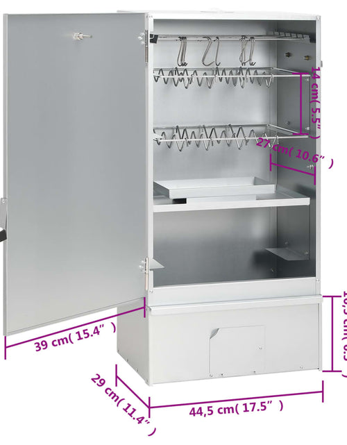 Загрузите изображение в средство просмотра галереи, Afumătoare grătar cu masă, oțel galvanizat
