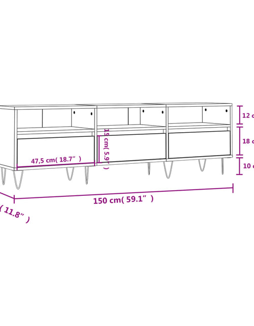 Загрузите изображение в средство просмотра галереи, Comodă TV, stejar maro, 150x30x44,5 cm, lemn prelucrat
