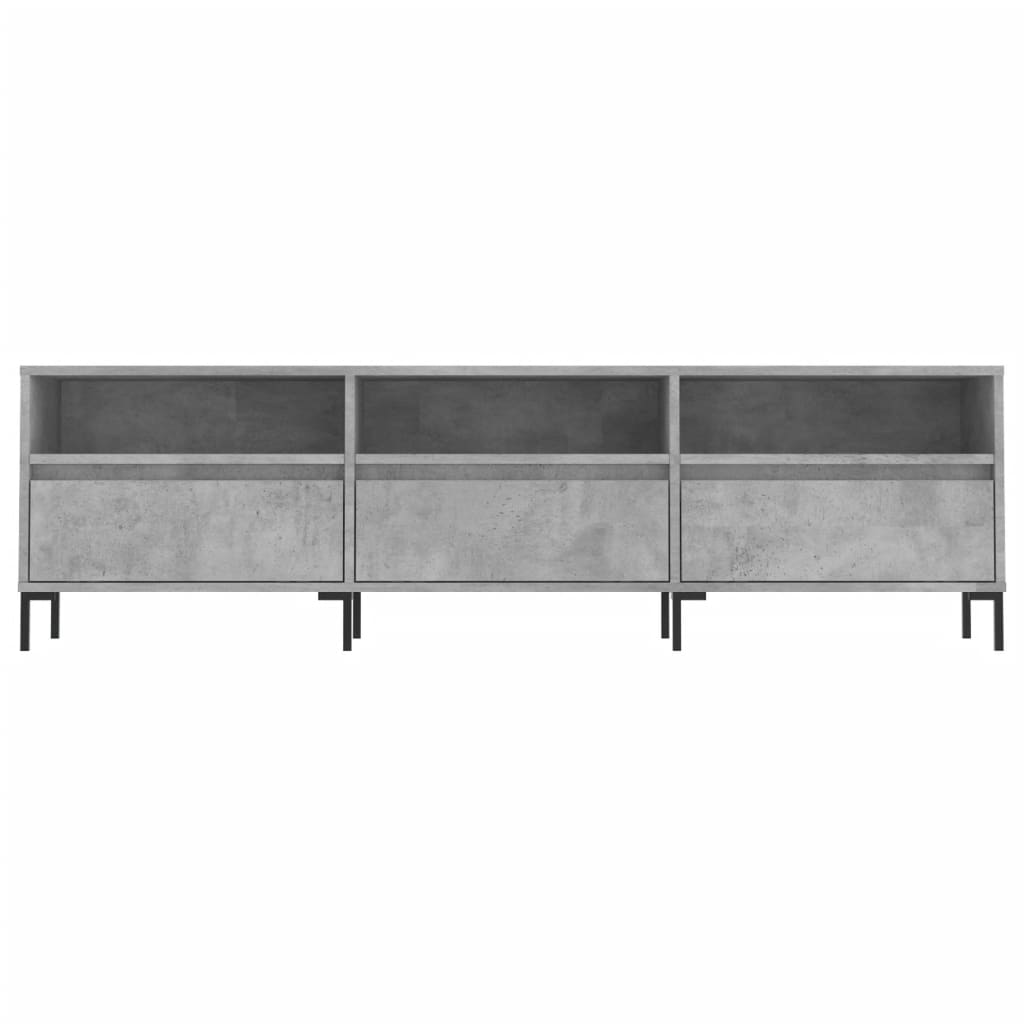 Comodă TV, gri beton, 150x30x44,5 cm, lemn prelucrat