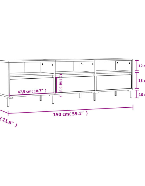 Загрузите изображение в средство просмотра галереи, Comodă TV, stejar maro, 150x30x44,5 cm, lemn prelucrat
