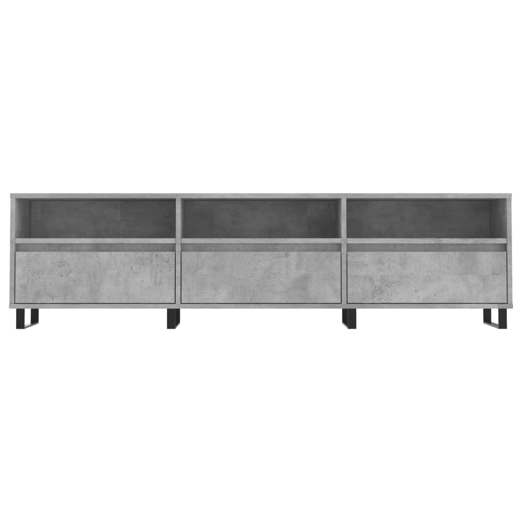 Comodă TV, gri beton, 150x30x44,5 cm, lemn prelucrat