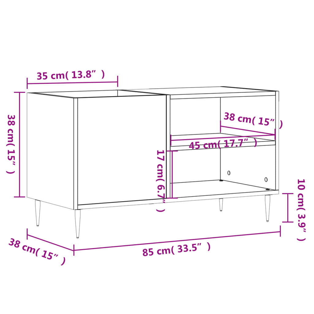 Dulap pentru discuri stejar sonoma 85x38x48 cm lemn prelucrat