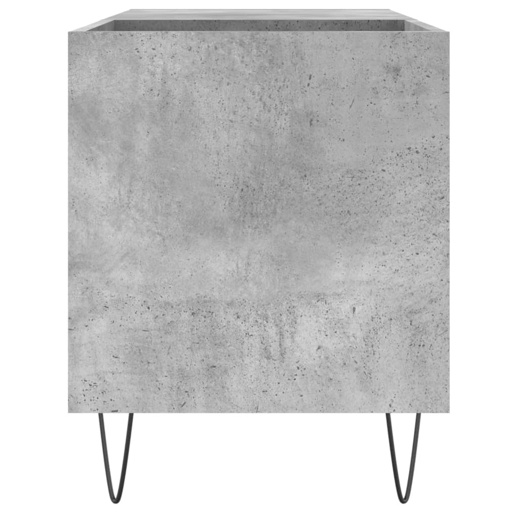 Dulap de discuri, gri beton, 85x38x48 cm, lemn prelucrat