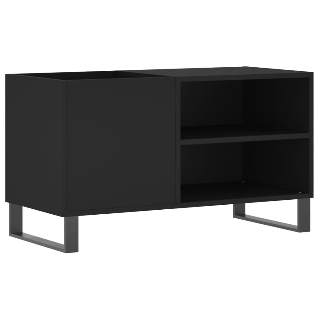 Dulap pentru discuri, negru, 85x38x48 cm, lemn prelucrat