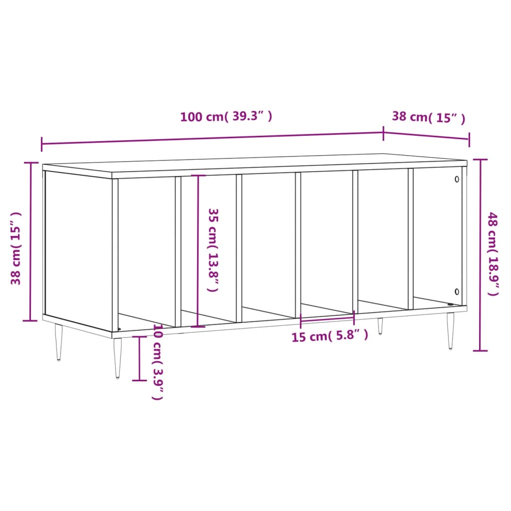 Dulapuri pentru discuri alb lucios 100x38x48 cm, lemn prelucrat