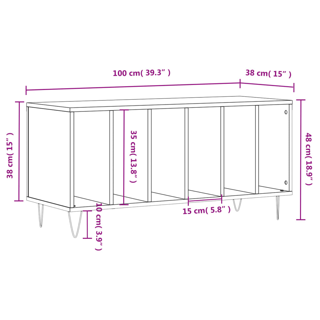 Dulapuri pentru discuri alb lucios 100x38x48 cm, lemn prelucrat