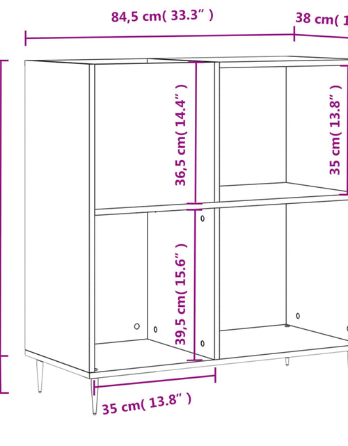 Încărcați imaginea în vizualizatorul Galerie, Dulap pentru discuri negru 84,5x38x89 cm lemn compozit
