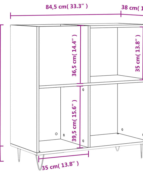 Загрузите изображение в средство просмотра галереи, Dulap pentru discuri negru 84,5x38x89 cm lemn compozit
