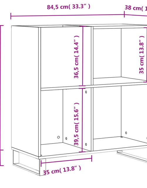 Încărcați imaginea în vizualizatorul Galerie, Dulap pentru discuri stejar maro 84,5x38x89 cm lemn compozit
