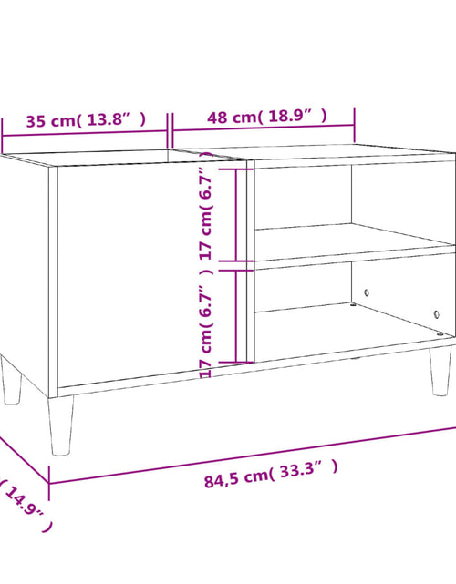 Încărcați imaginea în vizualizatorul Galerie, Dulap pentru discuri stejar afumat 84,5x38x48 cm lemn prelucrat
