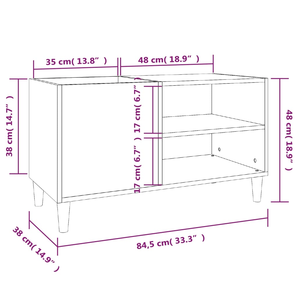 Dulapuri pentru discuri alb lucios 84,5x38x48 cm lemn prelucrat