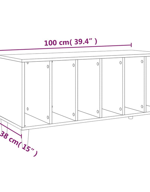 Загрузите изображение в средство просмотра галереи, Dulap pentru discuri stejar fumuriu 100x38x48 cm lemn compozit
