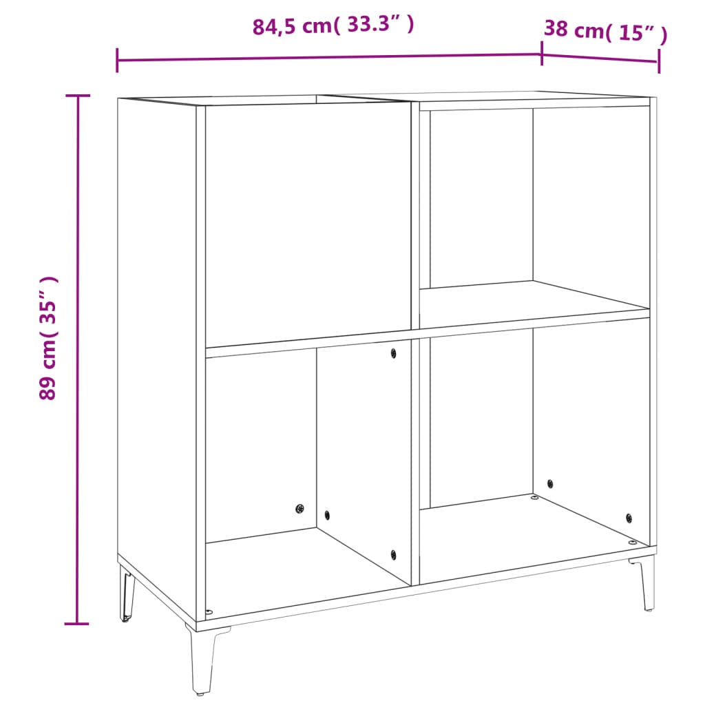 Dulap pentru discuri stejar sonoma 84,5x38x89 cm lemn compozit