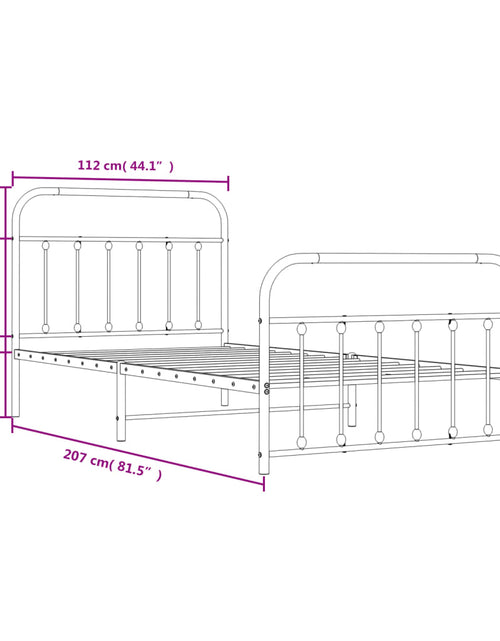 Загрузите изображение в средство просмотра галереи, Cadru pat metalic cu tăblii de cap/picioare, negru, 107x203 cm
