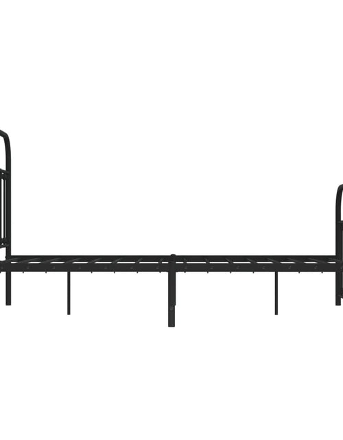 Загрузите изображение в средство просмотра галереи, Cadru pat metalic cu tăblie de cap/picioare, negru, 135x190 cm
