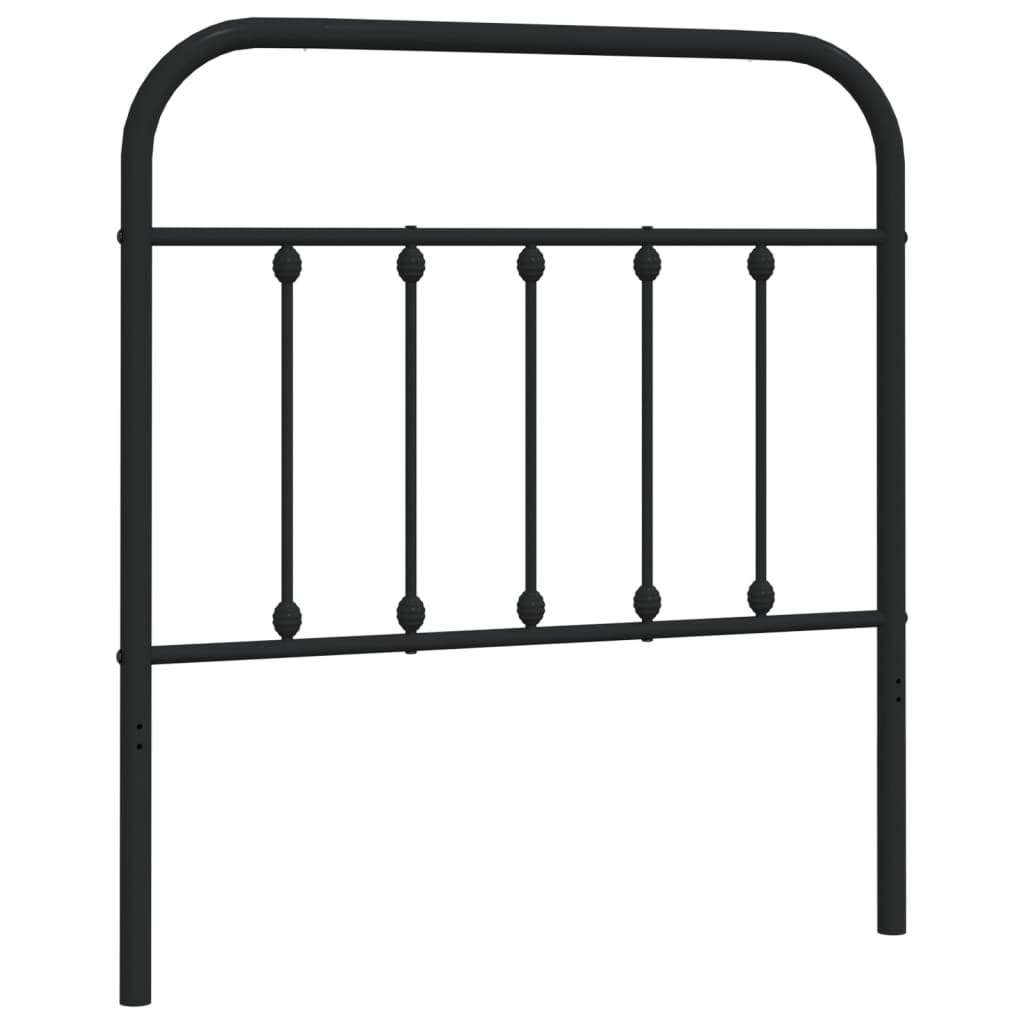 Tăblie de pat metalică, negru, 90 cm