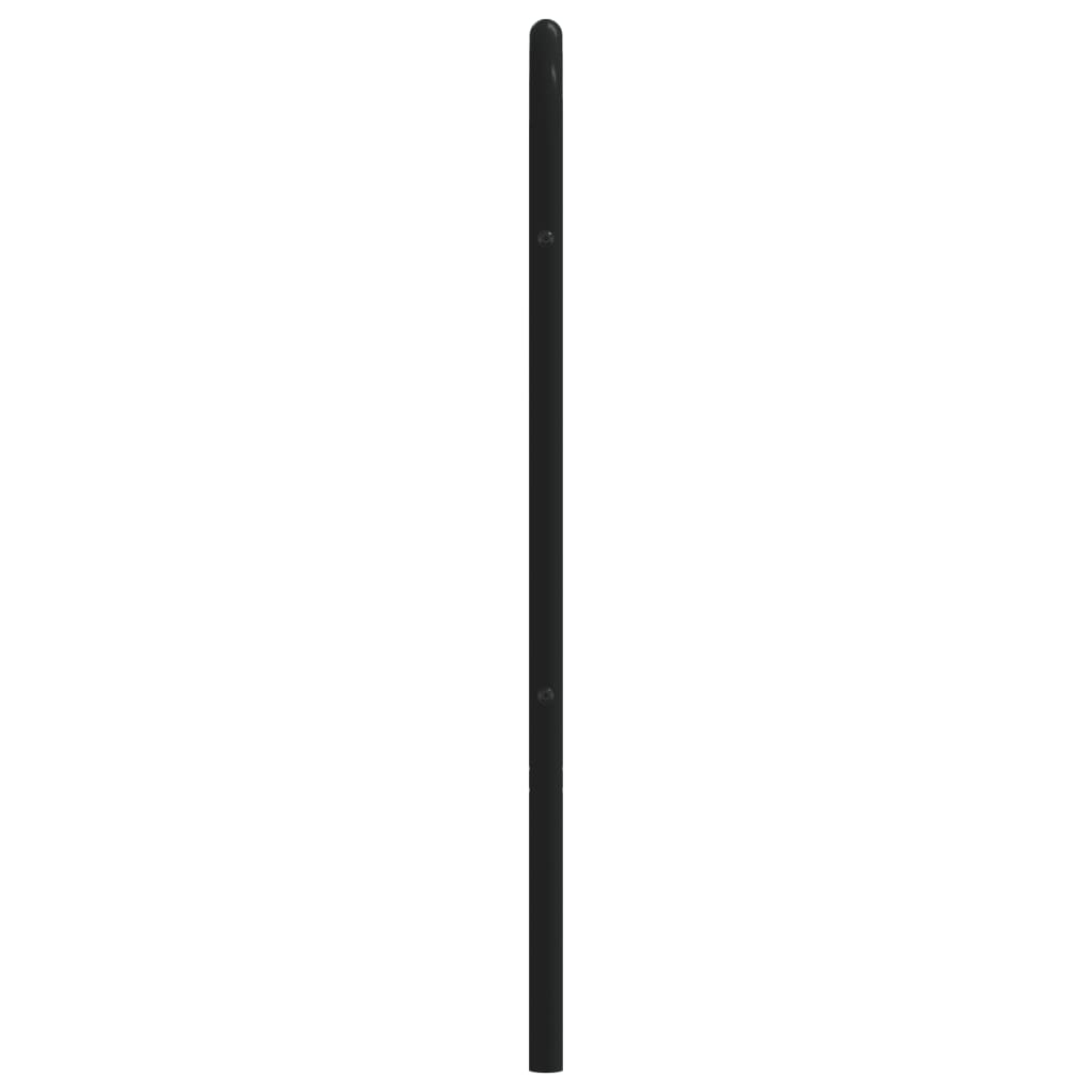 Tăblie de pat metalică, negru, 90 cm