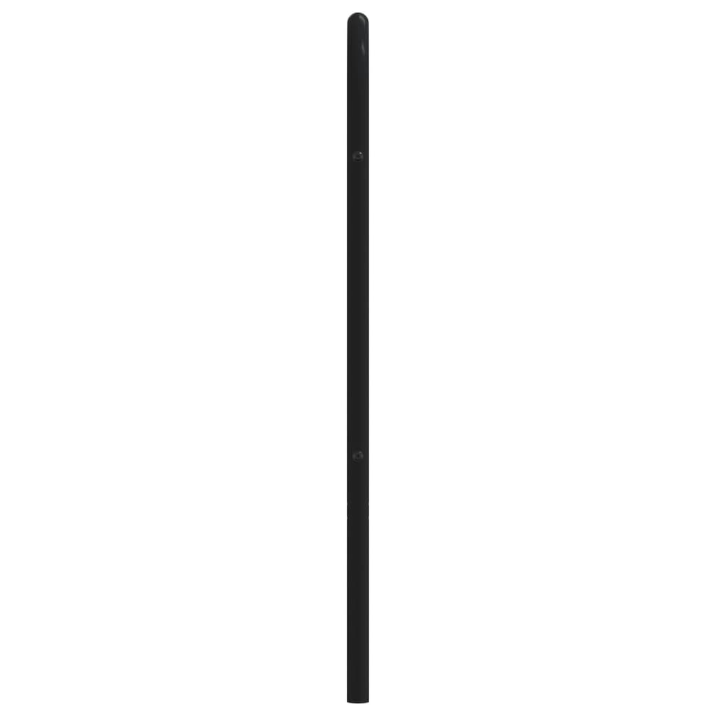 Tăblie de pat metalică, negru, 120 cm