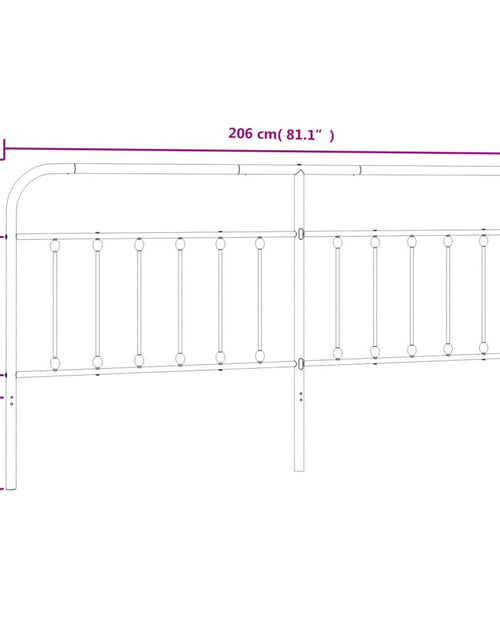 Încărcați imaginea în vizualizatorul Galerie, Tăblie de pat metalică, negru, 200 cm
