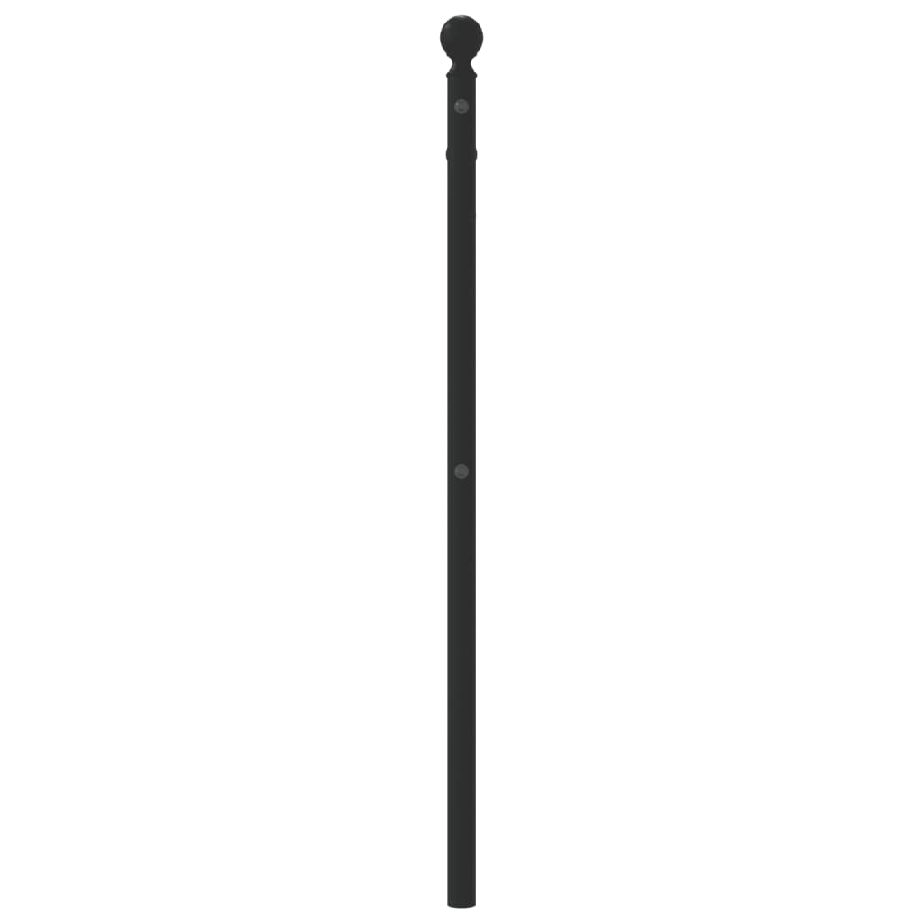 Tăblie de pat metalică, negru, 80 cm