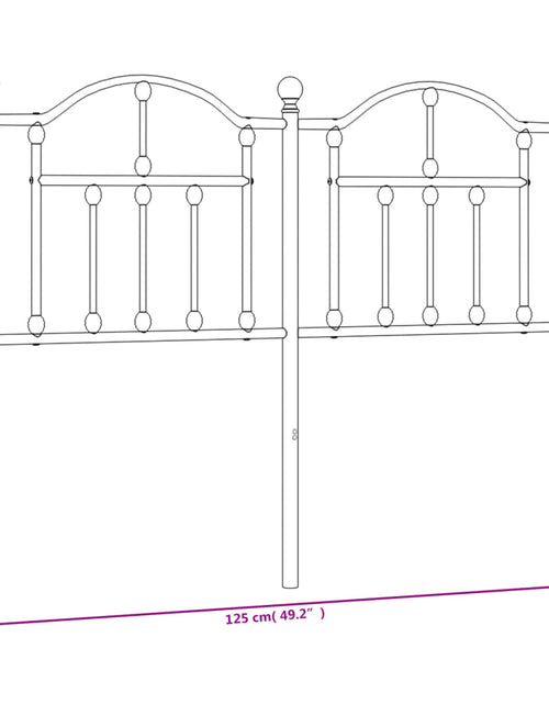 Încărcați imaginea în vizualizatorul Galerie, Tăblie de pat metalică, negru, 120 cm
