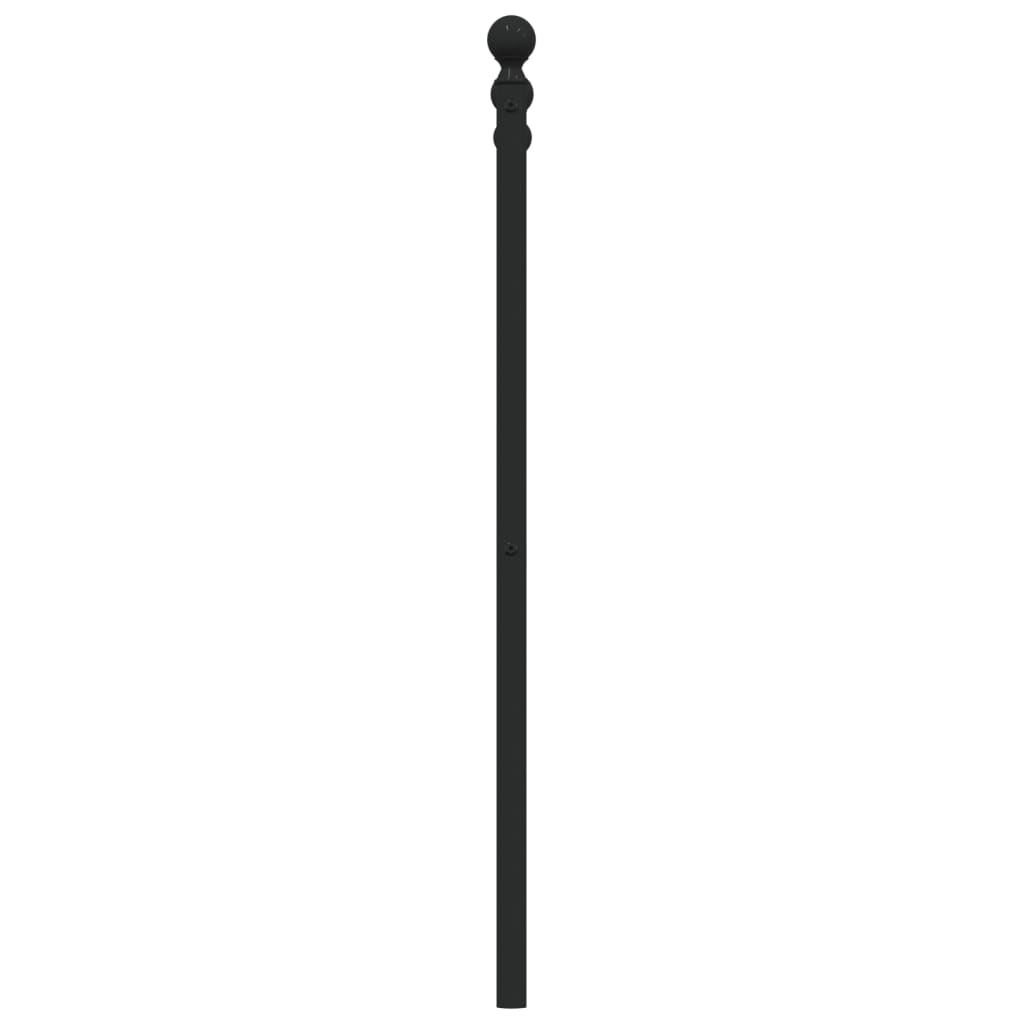 Tăblie de pat metalică, negru, 80 cm