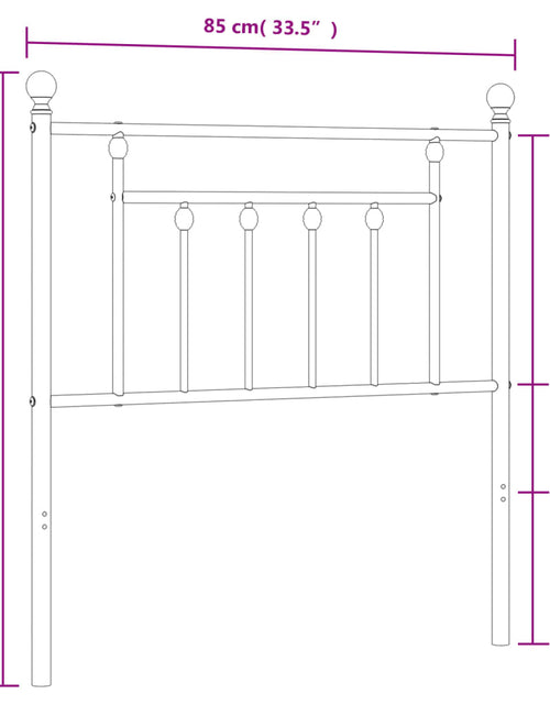 Încărcați imaginea în vizualizatorul Galerie, Tăblie de pat metalică, negru, 80 cm
