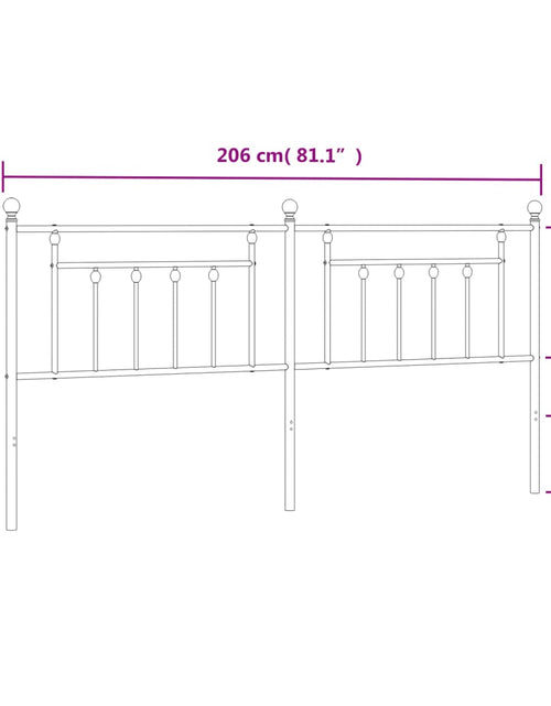 Загрузите изображение в средство просмотра галереи, Tăblie de pat metalică, negru, 200 cm
