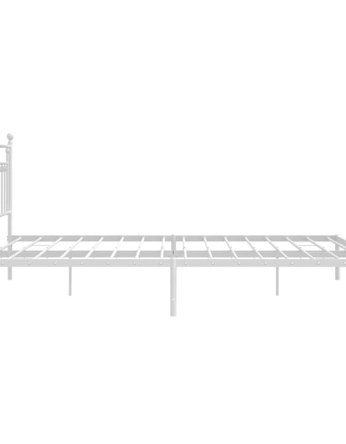 Загрузите изображение в средство просмотра галереи, Cadru de pat metalic cu tăblie, alb, 193x203 cm
