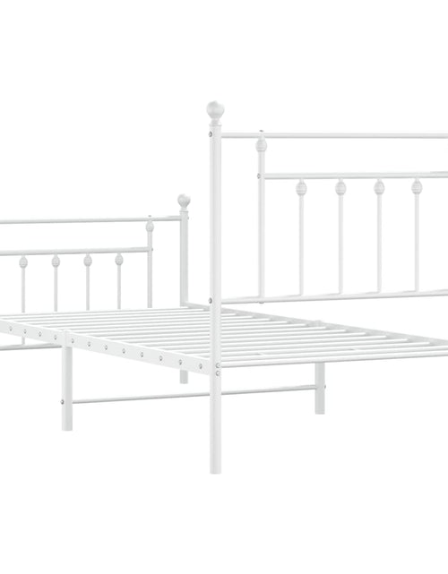 Încărcați imaginea în vizualizatorul Galerie, Cadru de pat metalic cu tăblie de cap/picioare, alb, 80x200 cm
