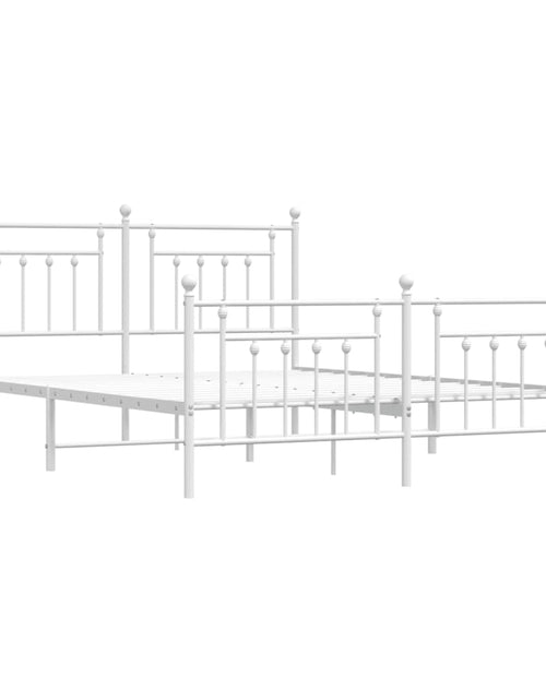 Загрузите изображение в средство просмотра галереи, Cadru de pat metalic cu tăblie, alb, 160x200 cm
