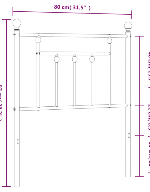 Încărcați imaginea în vizualizatorul Galerie, Tăblie de pat metalică, alb, 75 cm
