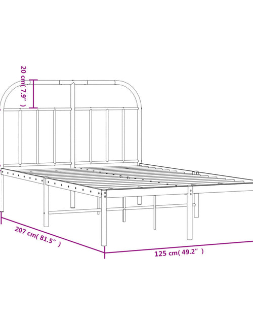 Încărcați imaginea în vizualizatorul Galerie, Cadru de pat metalic cu tăblie, negru, 120x200 cm
