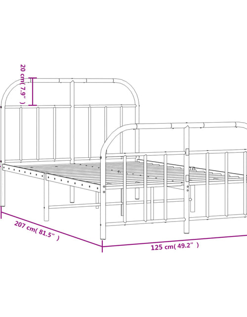 Încărcați imaginea în vizualizatorul Galerie, Cadru pat metalic cu tăblie de cap/picioare, negru, 120x200 cm
