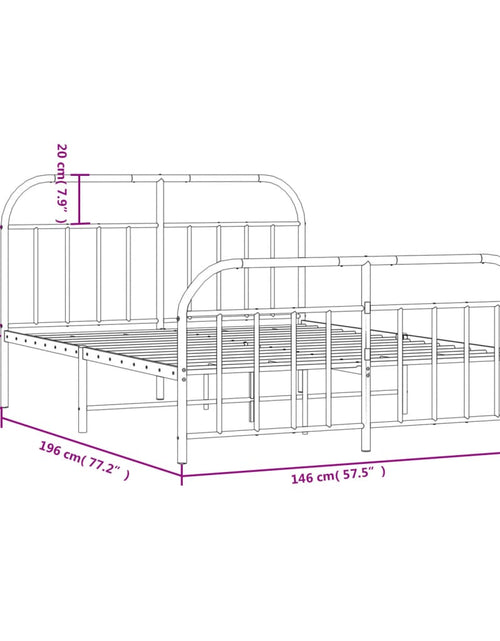 Încărcați imaginea în vizualizatorul Galerie, Cadru pat metalic cu tăblie de cap/picioare, negru, 140x190 cm
