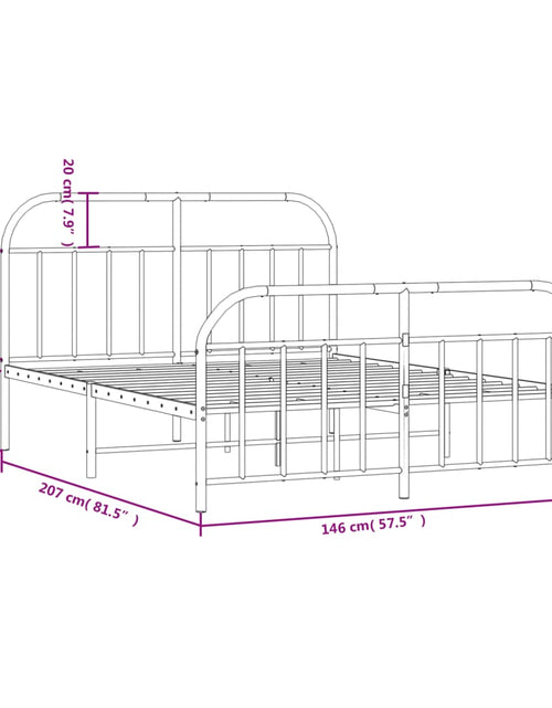 Încărcați imaginea în vizualizatorul Galerie, Cadru pat metalic cu tăblie de cap/picioare, negru, 140x200 cm
