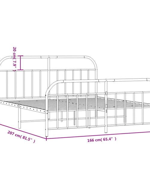 Încărcați imaginea în vizualizatorul Galerie, Cadru pat metalic cu tăblie de cap/picioare, negru, 160x200 cm
