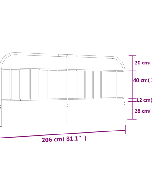 Încărcați imaginea în vizualizatorul Galerie, Tăblie de pat metalică, negru, 200 cm

