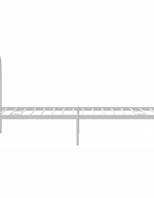 Загрузите изображение в средство просмотра галереи, Cadru de pat din metal cu tăblie, alb, 100x200 cm
