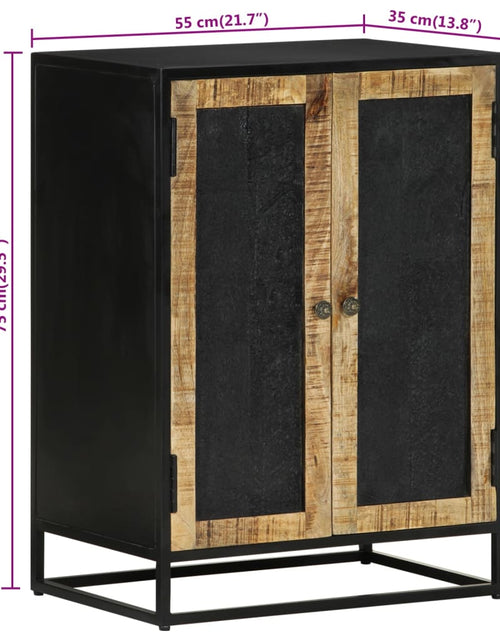 Încărcați imaginea în vizualizatorul Galerie, Dulap cu 2 uși, 55x35x75 cm, lemn masiv mango și fier
