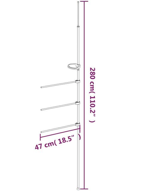 Загрузите изображение в средство просмотра галереи, Suport pentru prosoape, 47x280 cm, aluminiu
