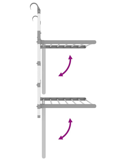 Загрузите изображение в средство просмотра галереи, Suport de uscare pentru balcon, 54x25x42 cm, aluminiu
