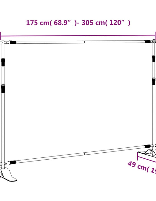 Încărcați imaginea în vizualizatorul Galerie, Suport de fundal, negru, 305x243 cm, oțel
