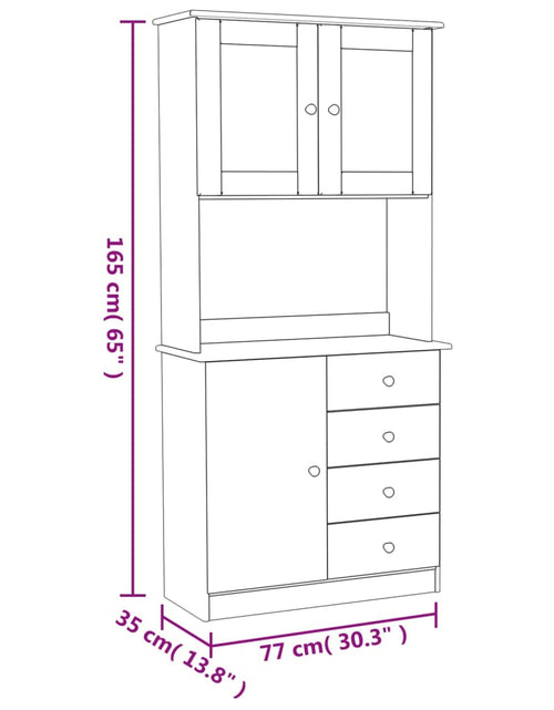 Încărcați imaginea în vizualizatorul Galerie, Dulap înalt ALTA, alb, 77x35x165 cm, lemn masiv de pin
