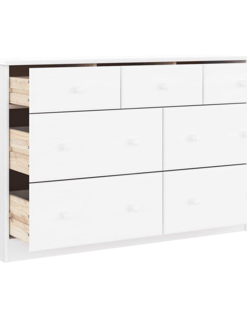 Încărcați imaginea în vizualizatorul Galerie, Comodă cu sertare ALTA, alb, 112x35x73 cm, lemn masiv de pin
