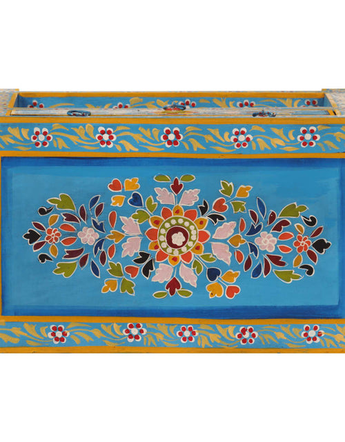 Загрузите изображение в средство просмотра галереи, Servantă, turcoaz, 55x30x76 cm, lemn masiv de mango
