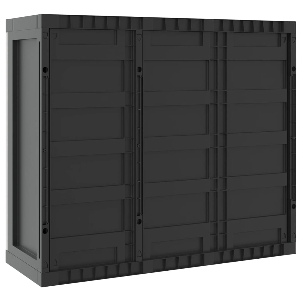 Dulap depozitare de exterior, gri și negru, 97x37x85 cm, PP