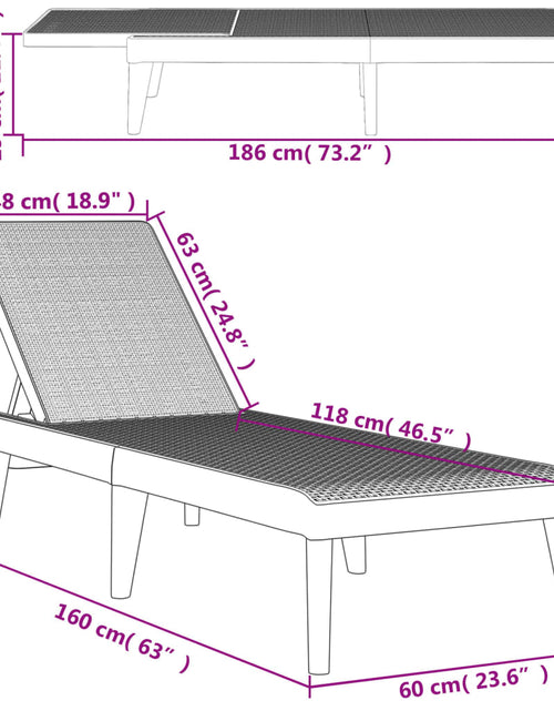 Загрузите изображение в средство просмотра галереи, Șezlong, alb, 186x60x29 cm, PP
